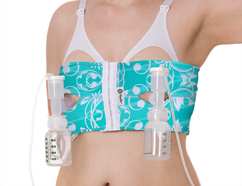 hands free breast pumping bra